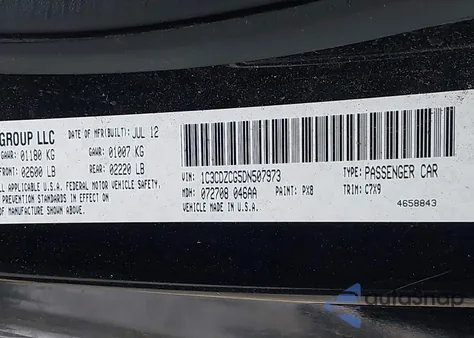 2013 Dodge Avenger Sxt z USA, uszkodzony, nr VIN 1C3CDZCG5DN507973